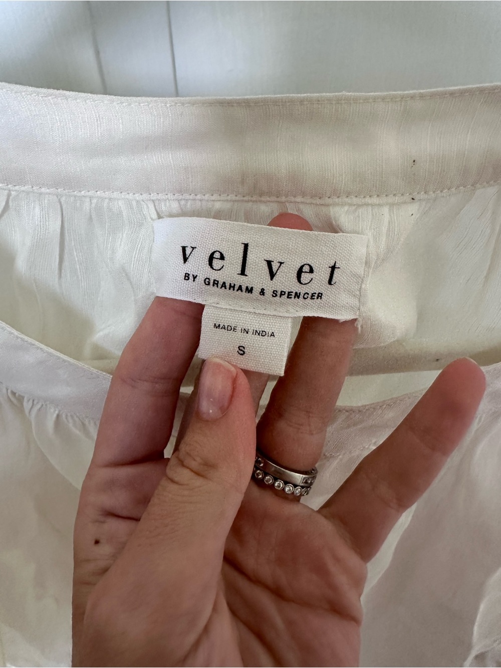 Velvet by Graham & Spencer Ivory Peasant Blouse